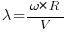 \lambda = {{\omega * R}/{V}}